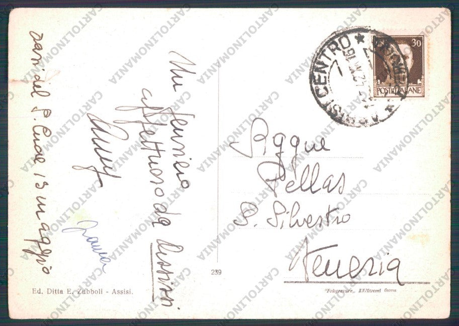 Perugia Assisi STRAPPO FG cartolina VK2435 – retro