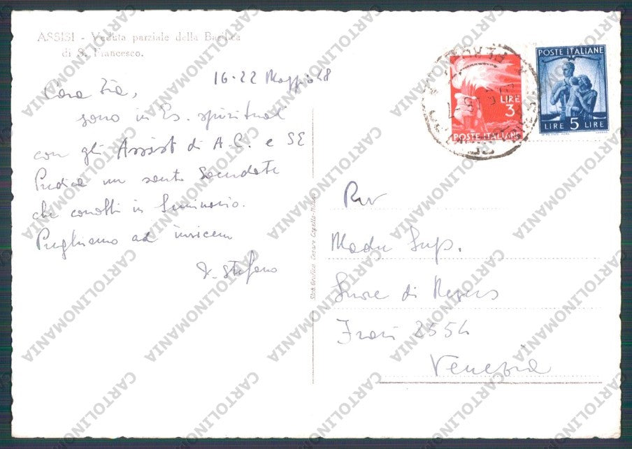 Perugia Assisi Basilica San Francesco FG cartolina VK2441 – retro