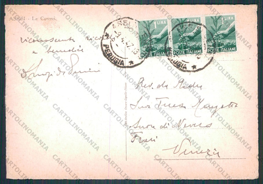 Perugia Assisi Carceri FG cartolina VK2443 – retro