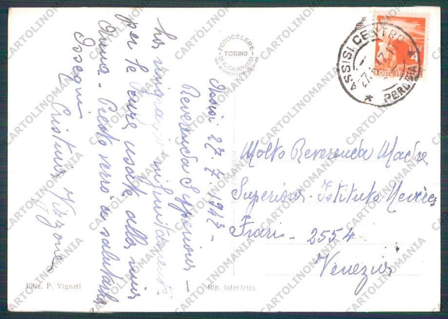 Perugia Assisi Chiesa Superiore San Francesco Foto FG cartolina VK2444 – retro
