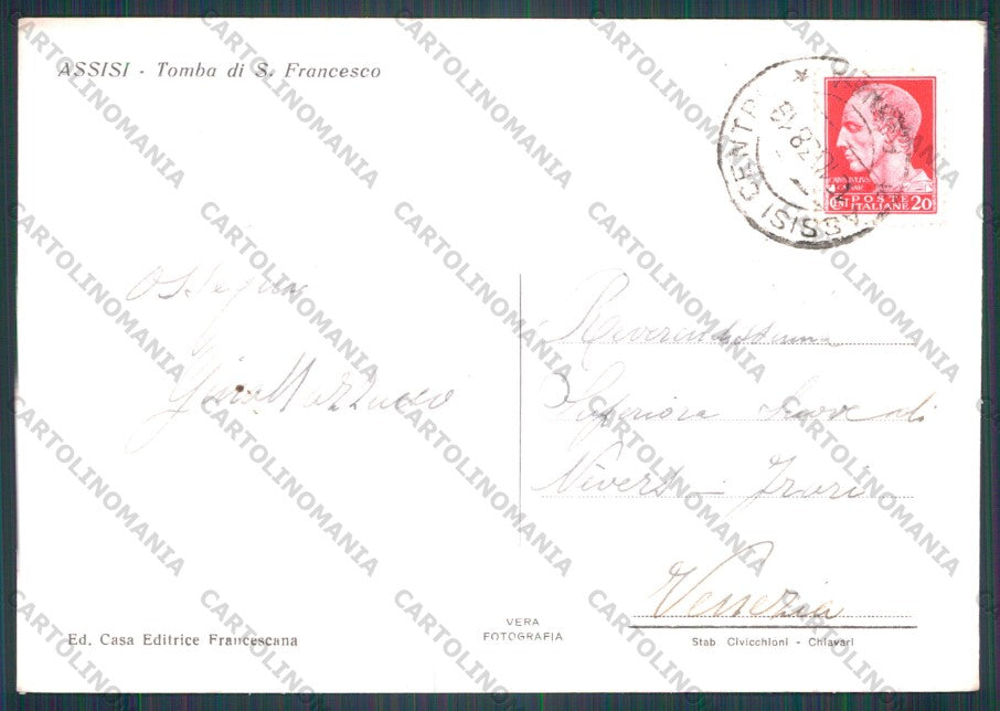 Perugia Assisi Tomba San Francessco Foto FG cartolina VK2446 – retro