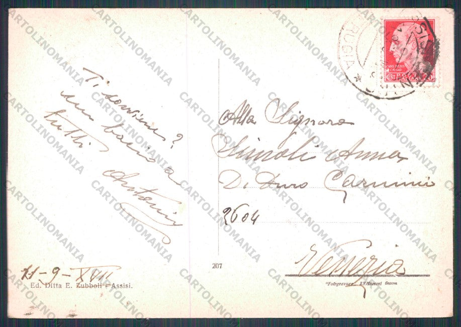 Perugia Assisi Carceri Frati FG cartolina VK2447 – retro