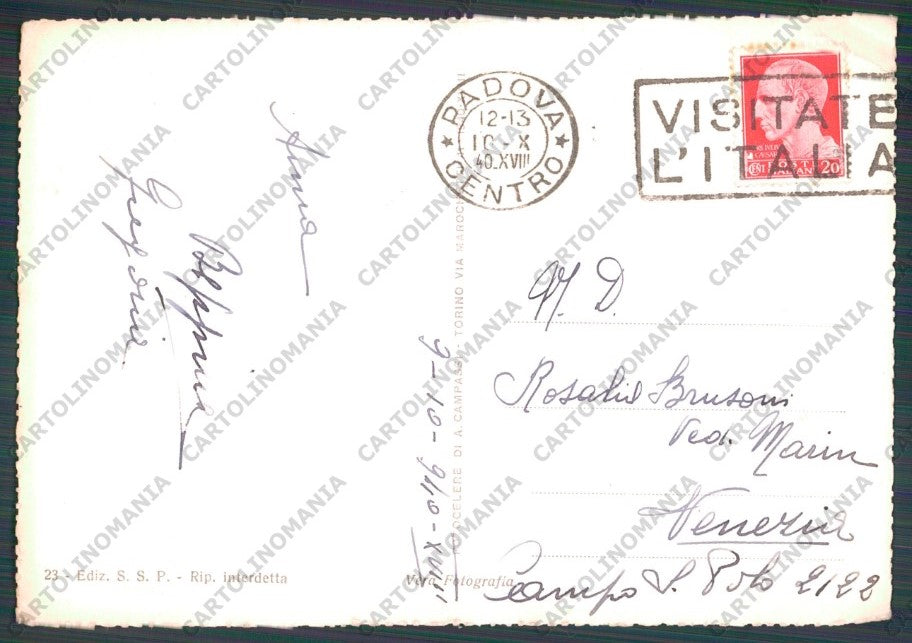 Padova Città Palazzo della Regione PIEGHE Foto FG cartolina VK2454 – retro