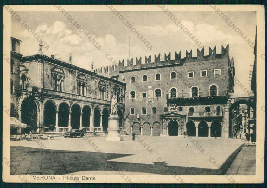 Verona Città Piazza Dante PIEGA FG cartolina VK2486 – fronte