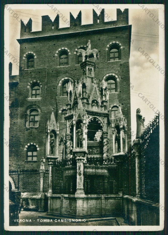 Verona Città Tomba Cansignorio della Scala PIEGHINA Foto FG cartolina VK2492 – fronte