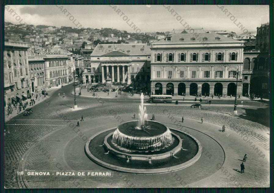 Genova Città Piazza De Ferrari Fontana STRAPPINO Foto FG cartolina VK2518 – fronte