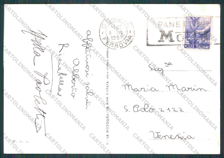 Genova Città Piazza De Ferrari Fontana STRAPPINO Foto FG cartolina VK2518 – retro