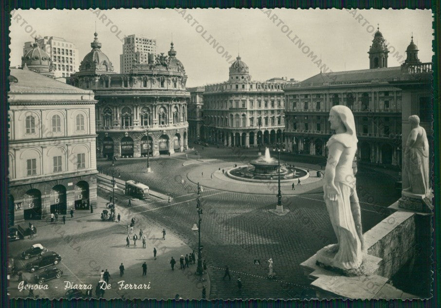Genova Città Piazza De Ferrari Auto Tram Foto FG cartolina VK2519 – fronte