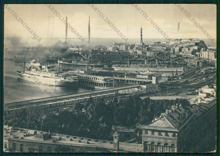 Genova Città Porto Navi PIEGHINA FG cartolina VK2525 – fronte