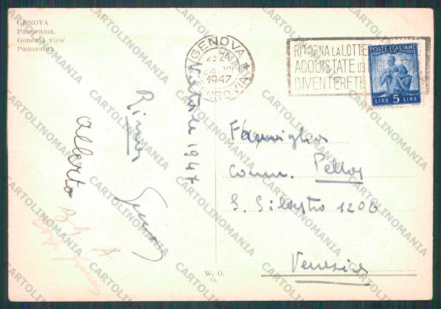 Genova Città FG cartolina VK2527 – retro