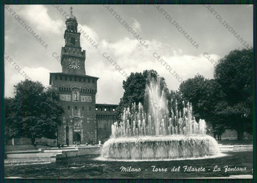 Milano Città Torre del Filarete Fontana COLLA Foto FG cartolina VK2563 – fronte