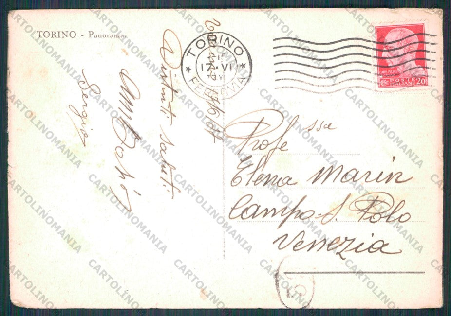 Torino Città PIEGA FG cartolina VK2582 – retro