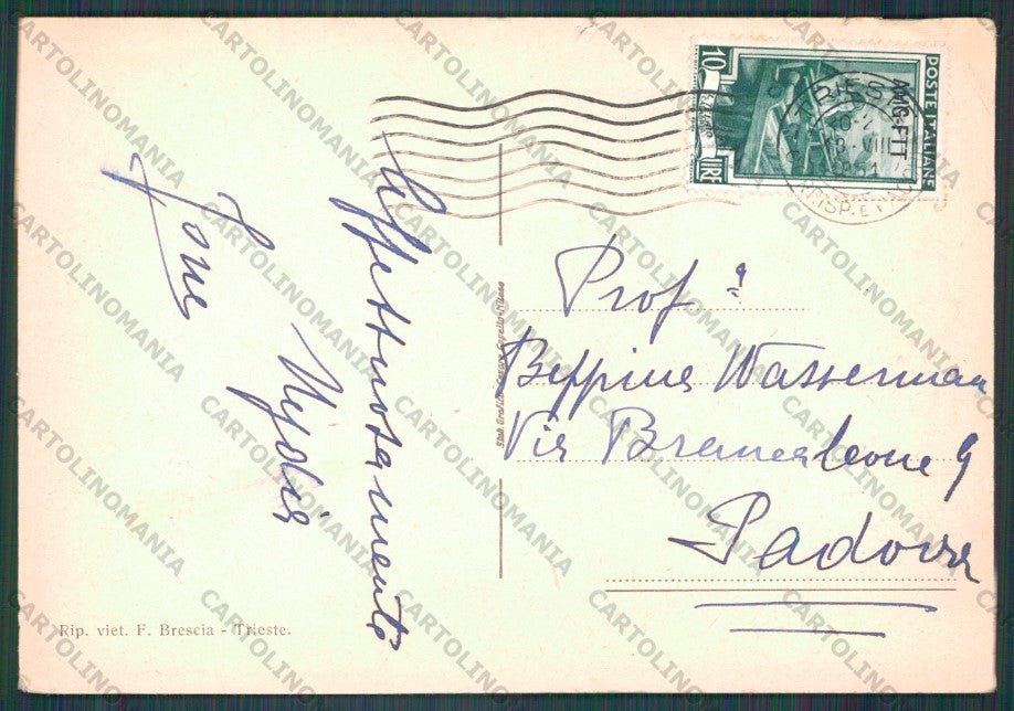 Trieste Città STRAPPINI PIEGHE FG cartolina VK2601 – retro