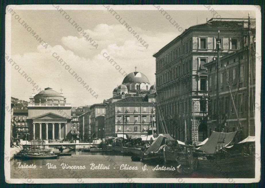 Trieste Città Via Vincenzo Bellini PIEGHINE Foto FG cartolina VK2605 – fronte