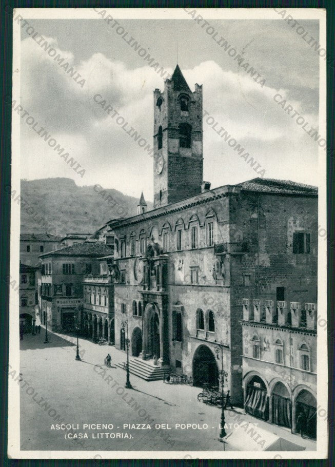 Ascoli Piceno Città Piazza del Popolo PIEGA Foto FG cartolina VK2628 – fronte