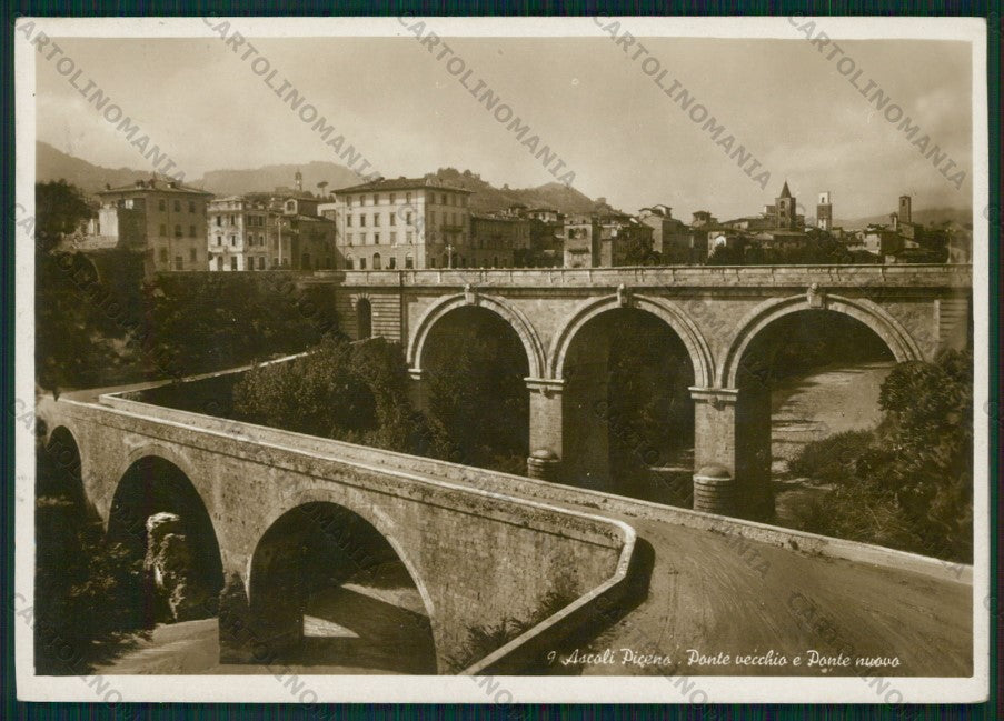 Ascoli Piceno Città Ponte Vecchio e Nuovo Foto FG cartolina VK2637 – fronte
