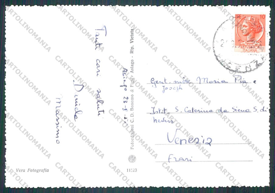 Vicenza Asiago Sacrario Militare Foto FG cartolina VK2644 – retro