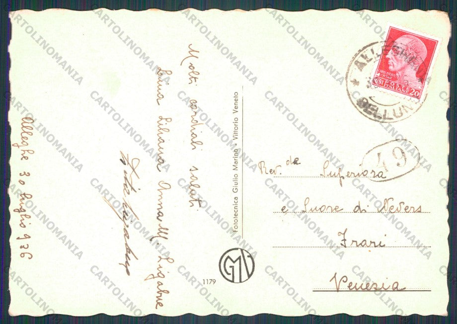 Belluno Alleghe Lago di FG cartolina VK2659 – retro