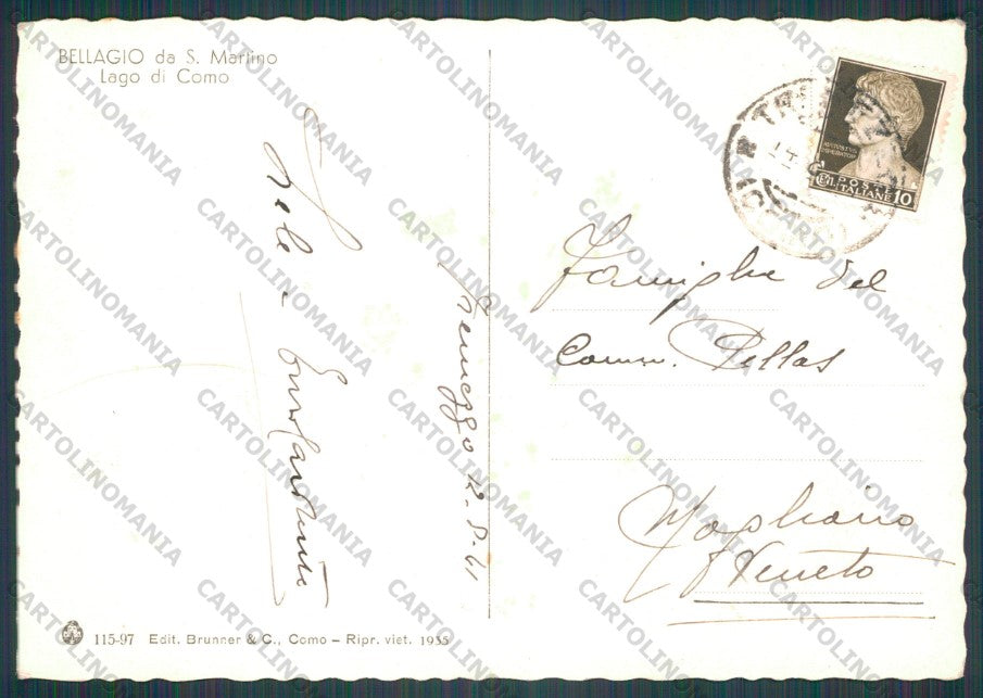 Como Bellagio Lago di San Martino FG cartolina VK2681 – retro