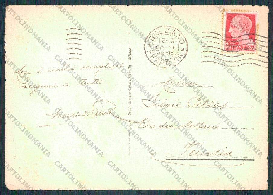 Bolzano Città Stazione PIEGHINA FG cartolina VK2684 – retro