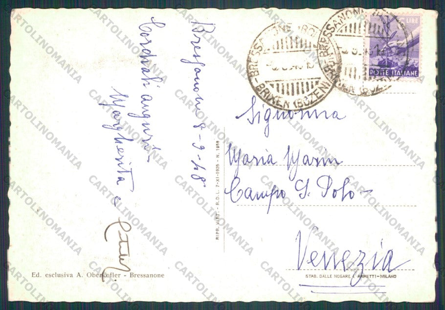 Bolzano Bressanone FG cartolina VK2687 – retro