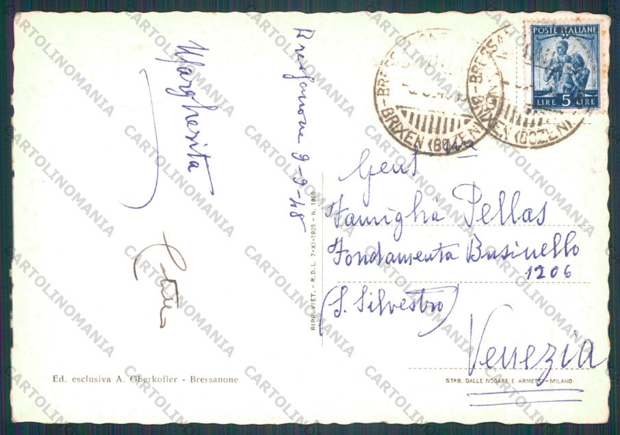Bolzano Bressanone PIEGHINA FG cartolina VK2688 – retro