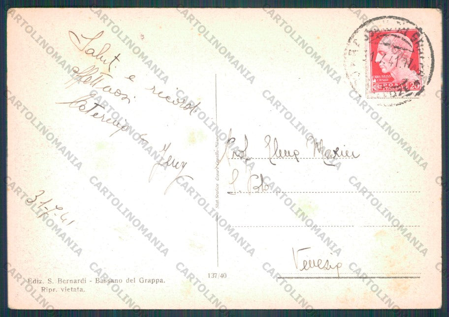 Vicenza Bassano del Grappa Porta delle Grazie FG cartolina VK2693 – retro