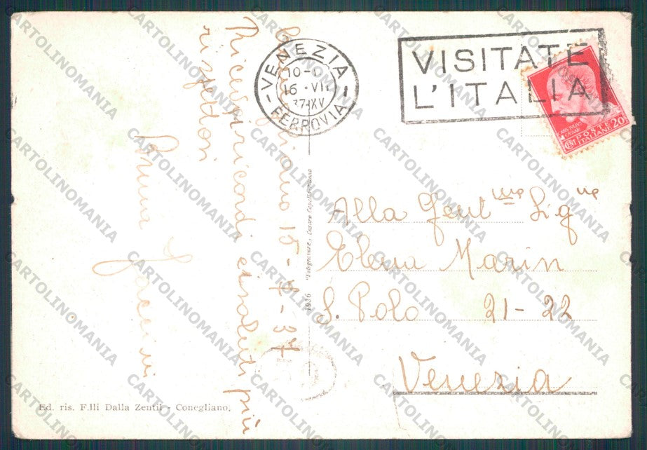 Treviso Conegliano Viticultura Enologia STRAPPINI PIEGHINE FG cartolina VK2710 – retro
