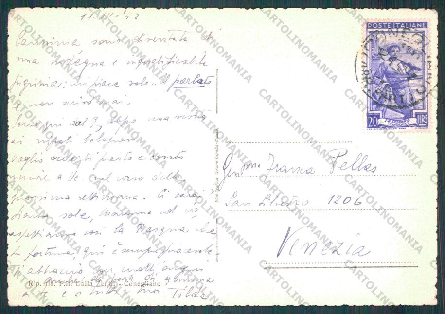 Treviso Conegliano PIEGHINA FG cartolina VK2715 – retro