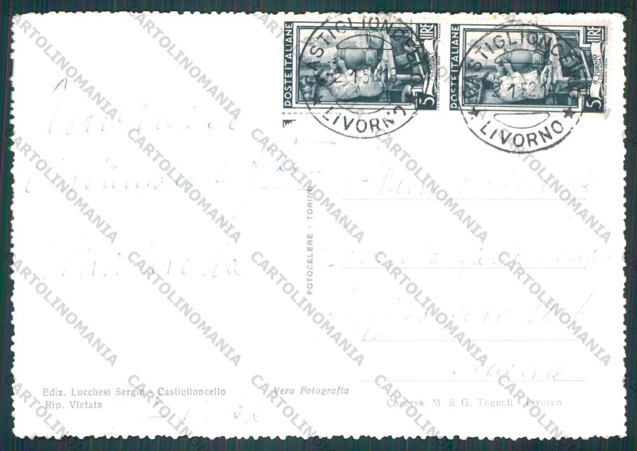 Livorno Castiglioncello PIEGHINA Foto FG cartolina VK2751 – retro