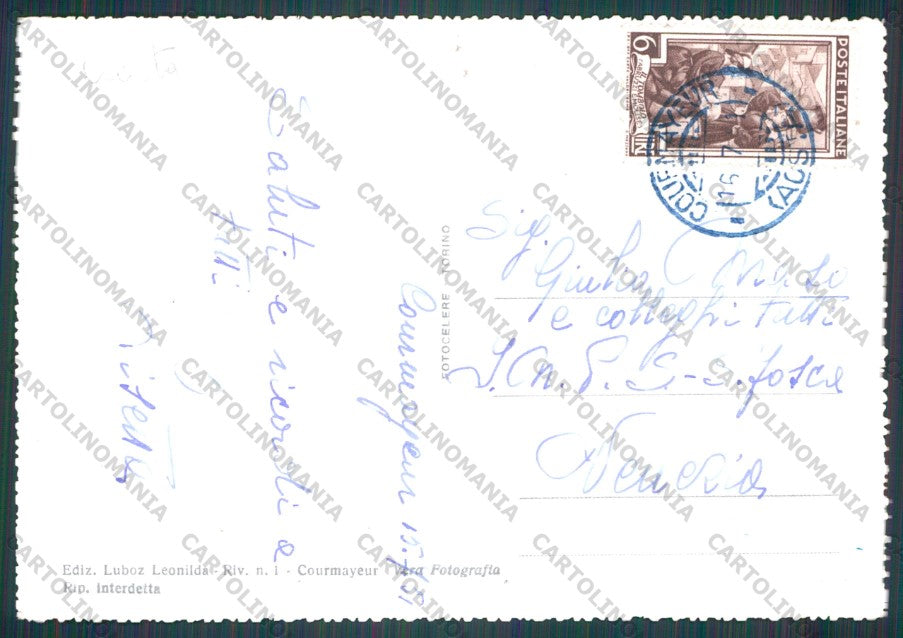 Aosta Courmayeur Dolonne FORI Foto FG cartolina VK2768 – retro