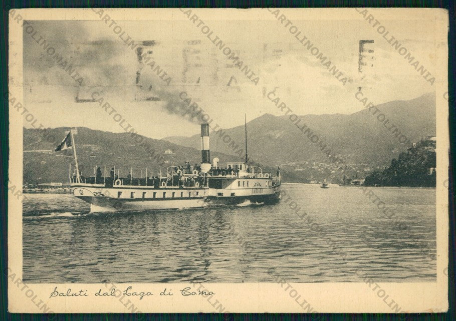 Como Città lago di Battello PIEGHINE FG cartolina VK2770 – fronte