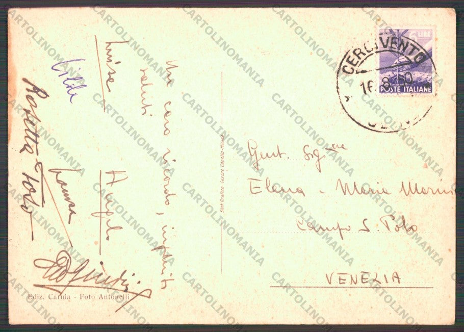 Udine Città Carnia Costumi MACCHIA PIEGHINA FG cartolina VK2778 – retro