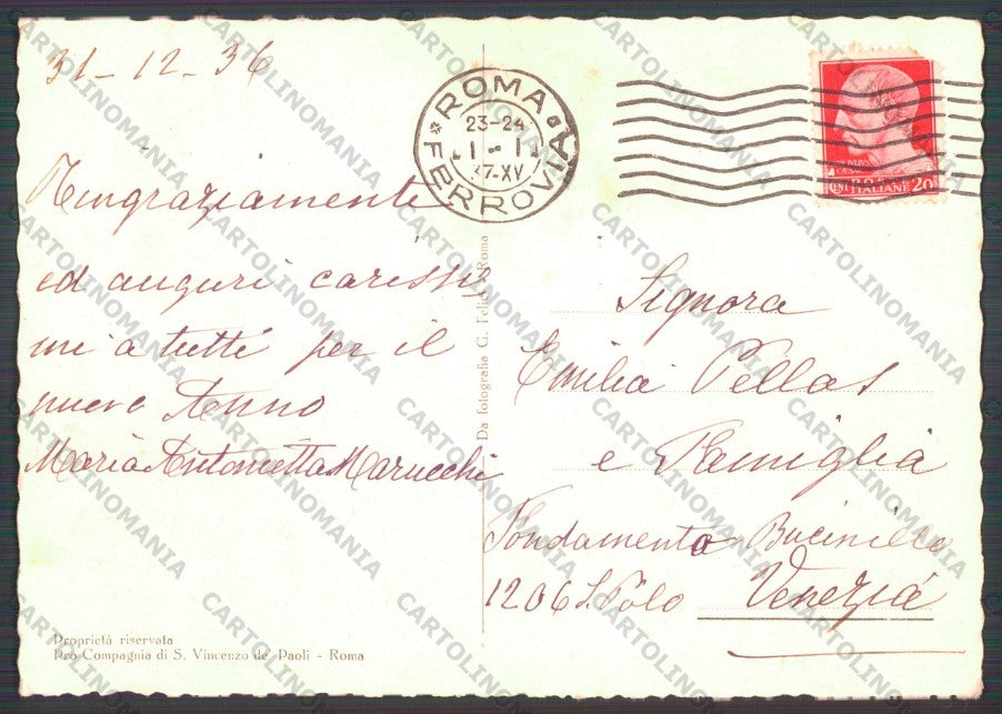 Roma Castelgandolfo Palazzo Pontificio FG cartolina VK2783 – retro