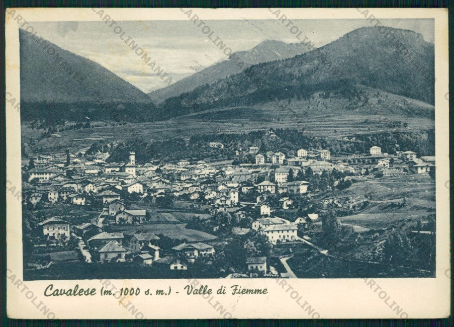 Trento Cavalese Valle di Fiemme PIEGHINA FG cartolina VK2788 – fronte