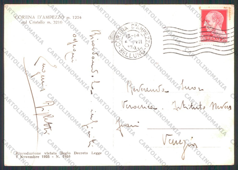 Belluno Cortina Foto FG cartolina VK2797 – retro