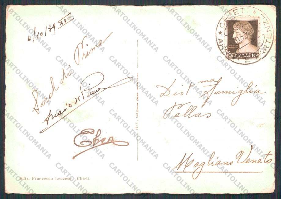 Chieti Città Banco di Napoli STRAPPINO PIEGHE FG cartolina VK2799 – retro
