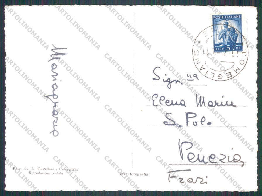 Udine Comeglians Scuole Asilo Foto FG cartolina VK2828 – retro