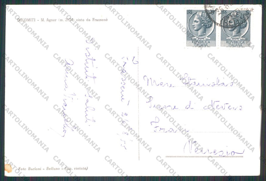 Belluno Voltago Agordino Frassenè Foto FG cartolina VK2833 – retro