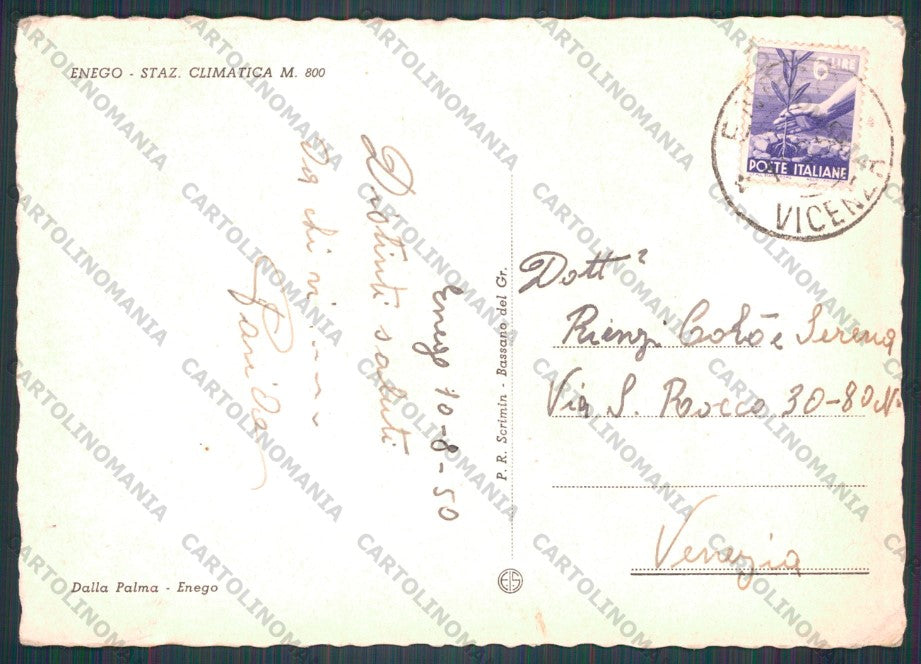 Vicenza Enego PIEGHINE FG cartolina VK2839 – retro