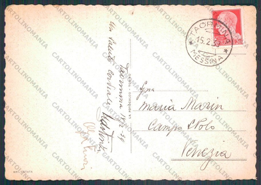 Messina Taormina STRAPPINO PIEGHINE FG cartolina VK2841 – retro