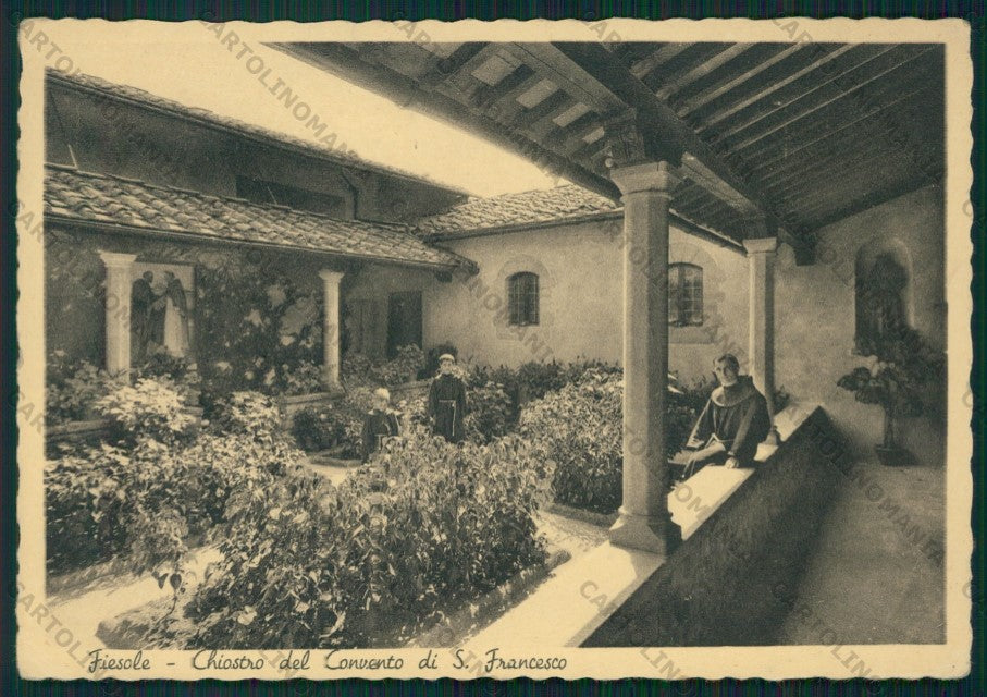 Firenze Fiesole Convento San Francesco Frati PIEGHINE FG cartolina VK2859 – fronte
