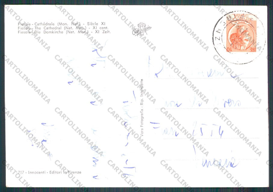 Firenze Fiesole Cattedrale Foto FG cartolina VK2861 – retro