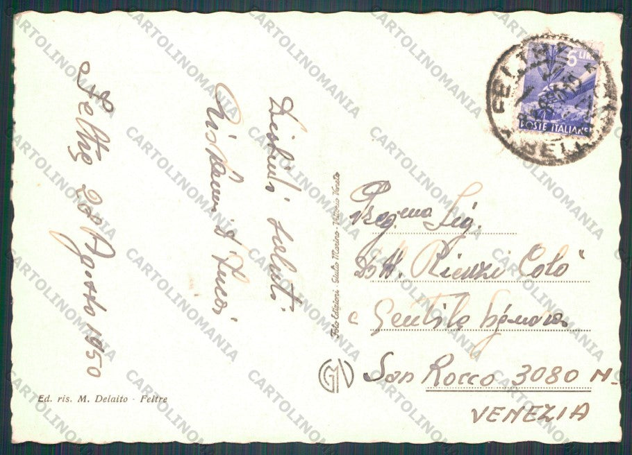 Belluno Feltre Castello FG cartolina VK2867 – retro