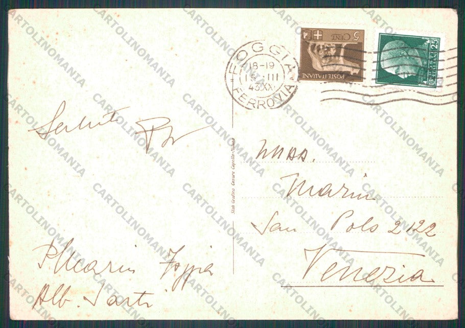 Foggia Città FG cartolina VK2874 – retro