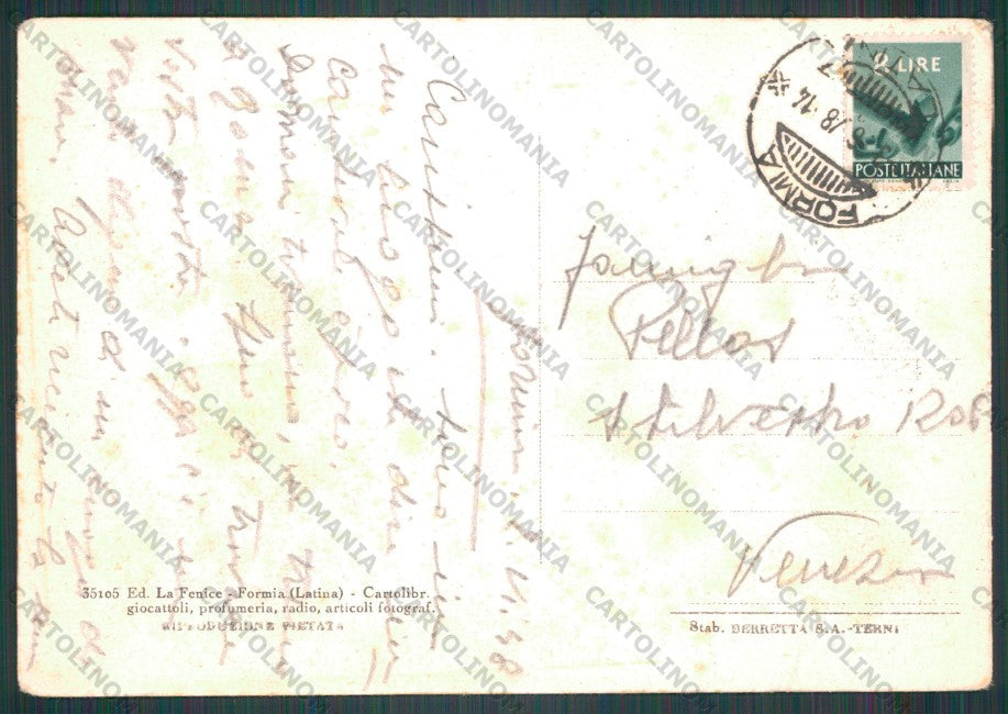 Latina Formia Piazza della Vittoria PIEGHE FG cartolina VK2886 – retro