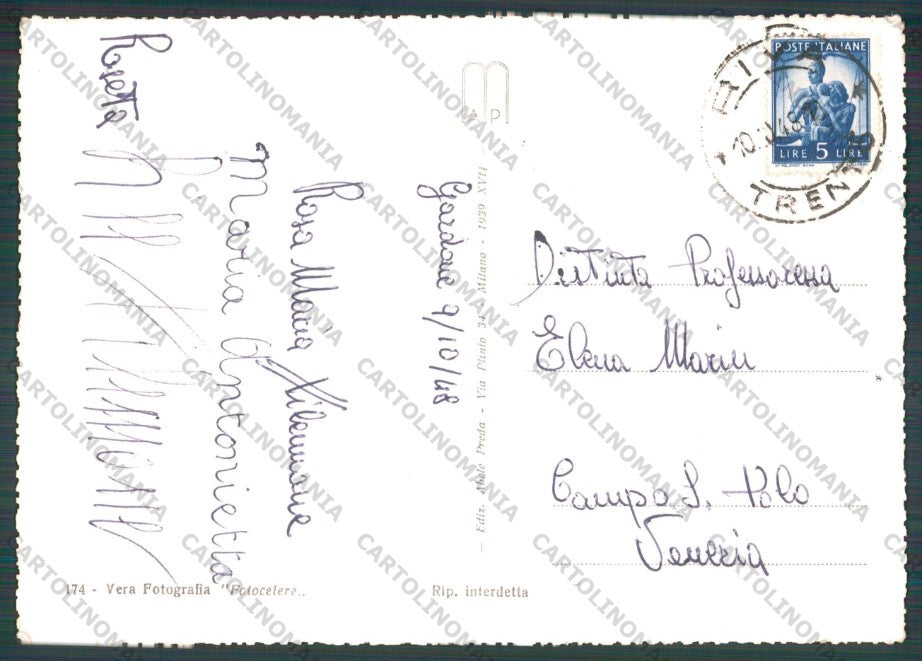 Brescia Gardone Riviera Lago di Garda Battelo Foto FG cartolina VK2898 – retro