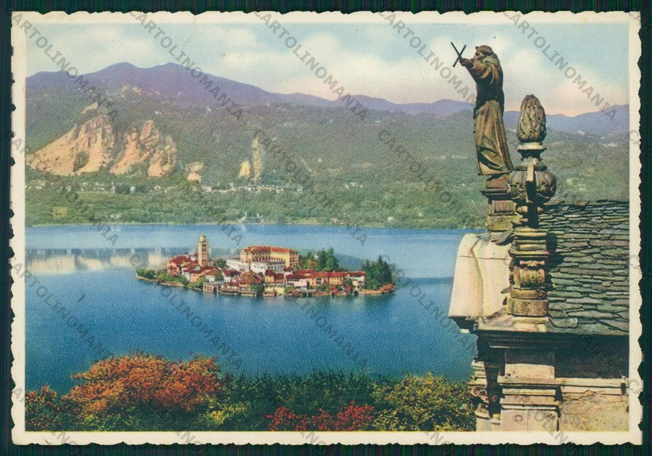 Novara Orta San Giulio Isola di Lago d'Orta PIEGHINE FG cartolina VK2903 – fronte