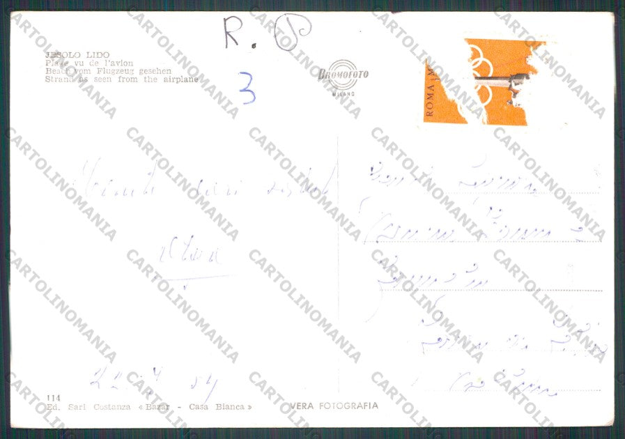 Venezia Jesolo Lido di STRAPPINO Foto FG cartolina VK2905 – retro
