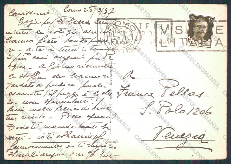 Como Bellagio Tremezzina Lago di Como FG cartolina VK2912 – retro